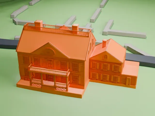 Buccleuch Mansion model, North view