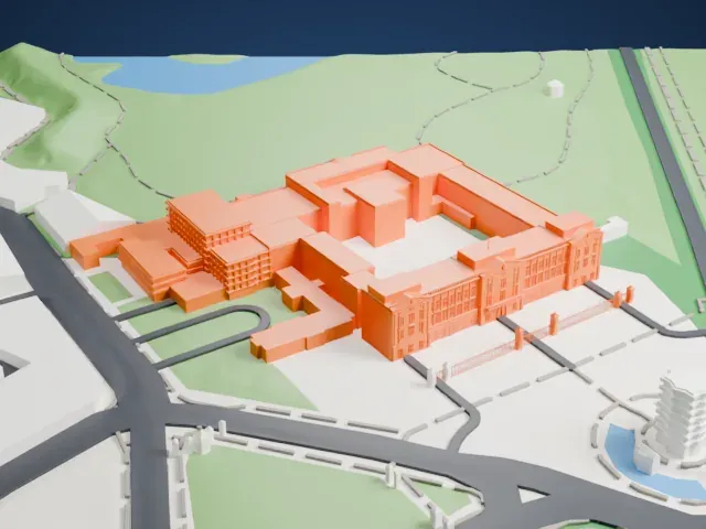Buckingham Palace model, East view