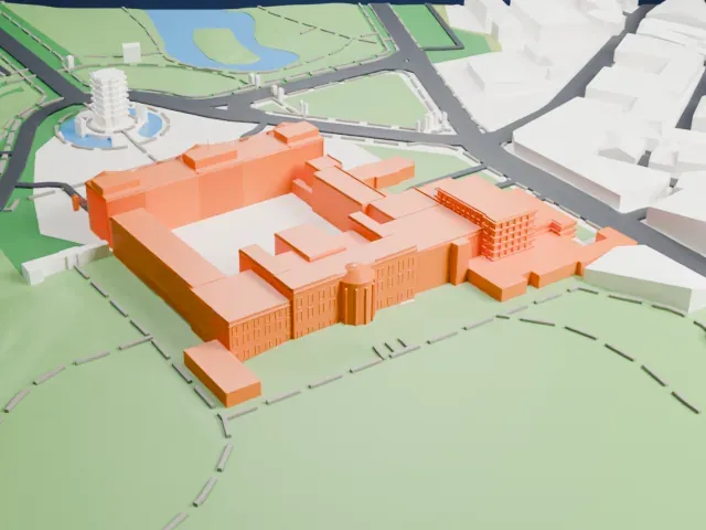 Buckingham Palace model, West view