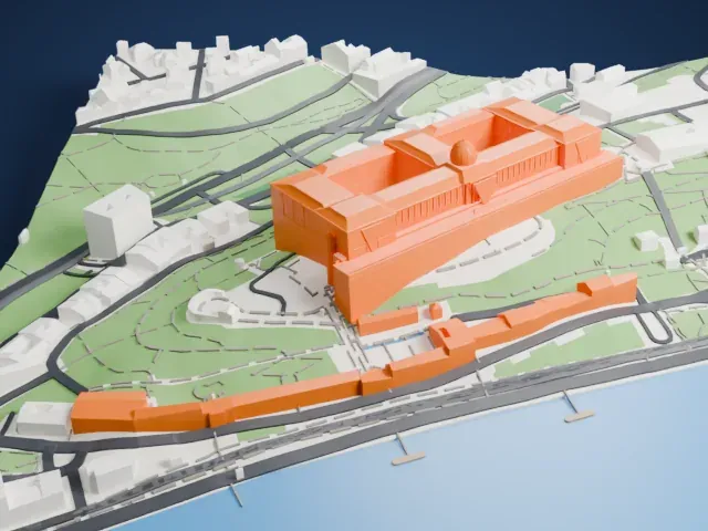 Buda Castle model, East view