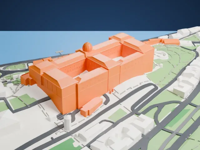 Buda Castle model, West view
