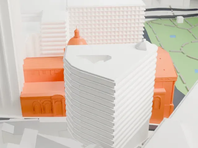Buenos Aires Metropolitan Cathedral model, West view