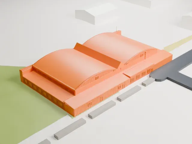 Building Number 29 model, West view