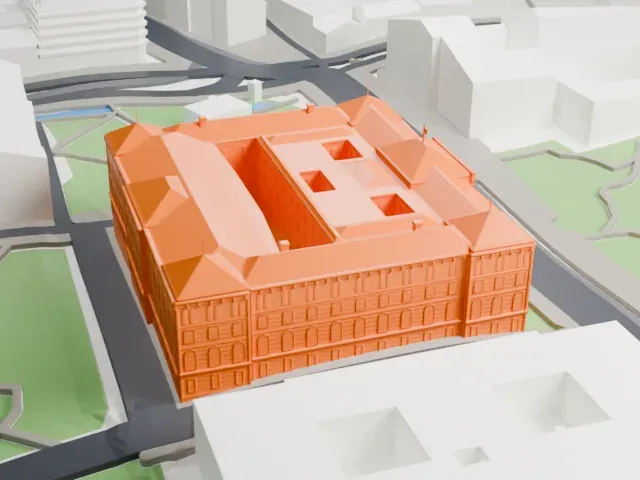 Building of the Presidency of Bosnia and Herzegovina model, East view