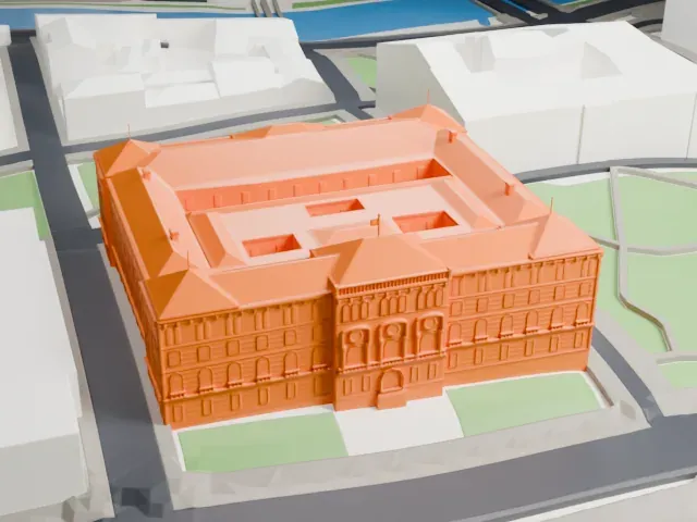 Building of the Presidency of Bosnia and Herzegovina model, North view