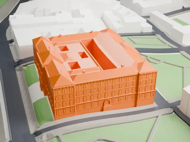 Building of the Presidency of Bosnia and Herzegovina model, West view
