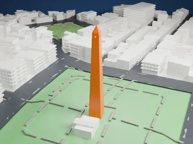 Bunker Hill Monument model, North view