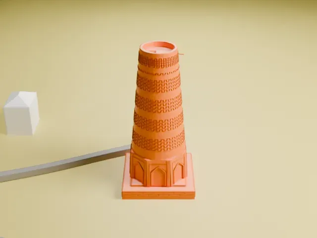 Burana Tower model, North view
