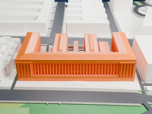Bureau of Engraving and Printing model, West view