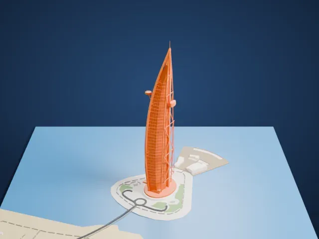 Burj Al Arab model, East view