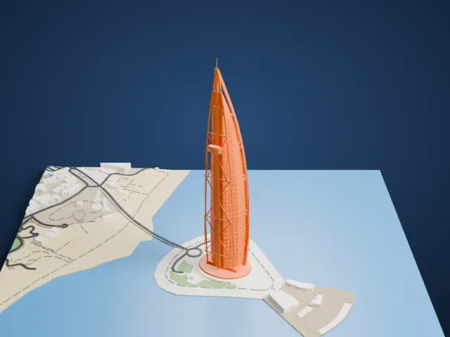 Burj Al Arab model, North view