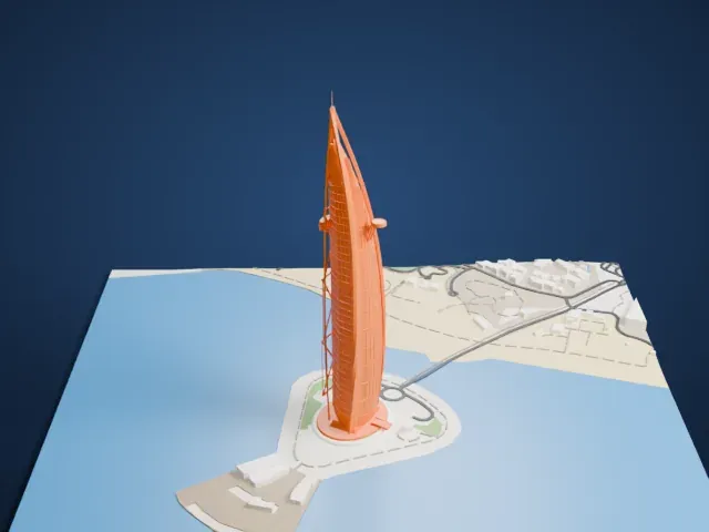 Burj Al Arab model, West view