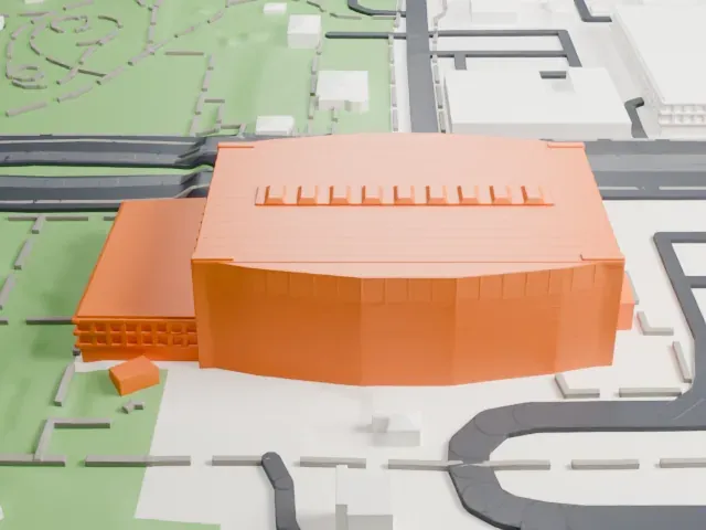 Burton Barr Central Library model, East view