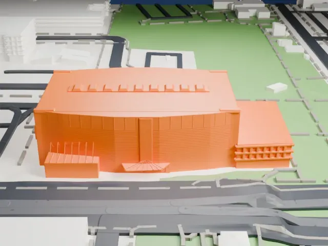 Burton Barr Central Library model, West view