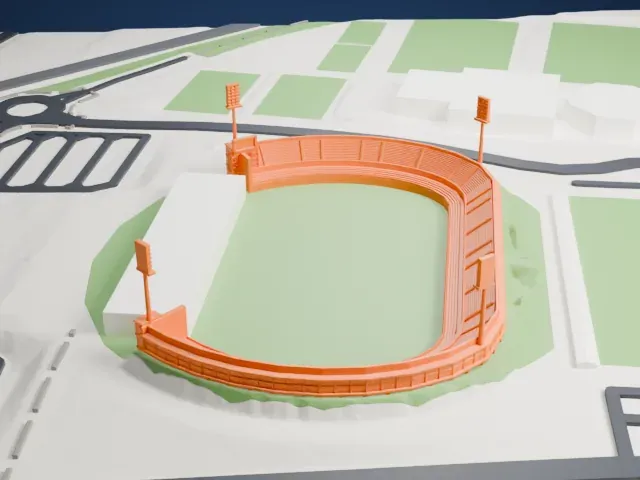 Butarque Stadium model, North view