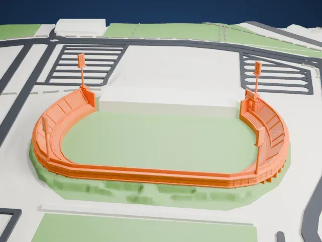 Butarque Stadium model, West view