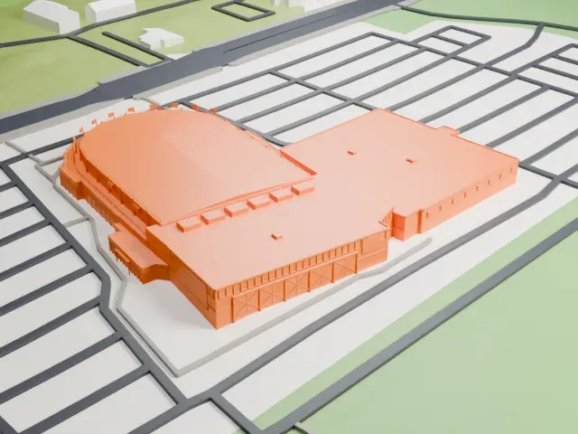 CAA Centre model, East view