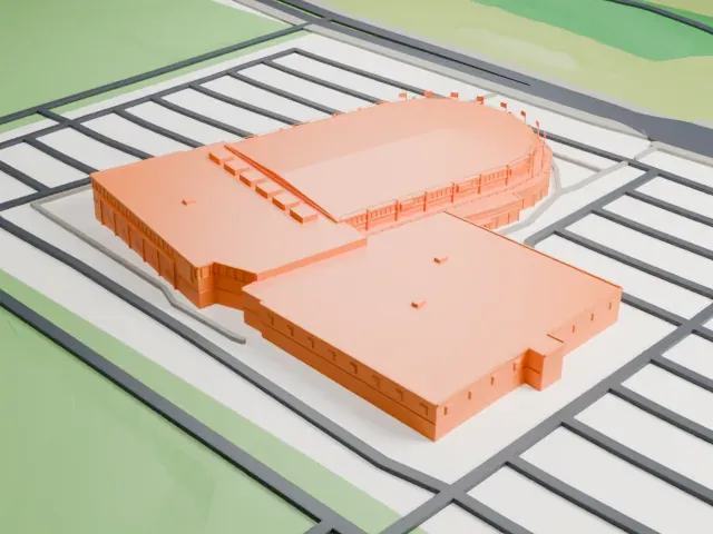 CAA Centre model, North view