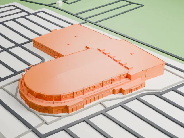 CAA Centre model, South view