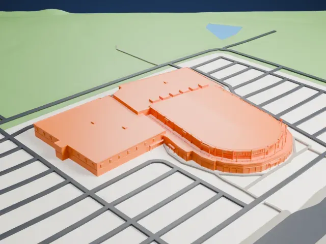 CAA Centre model, West view