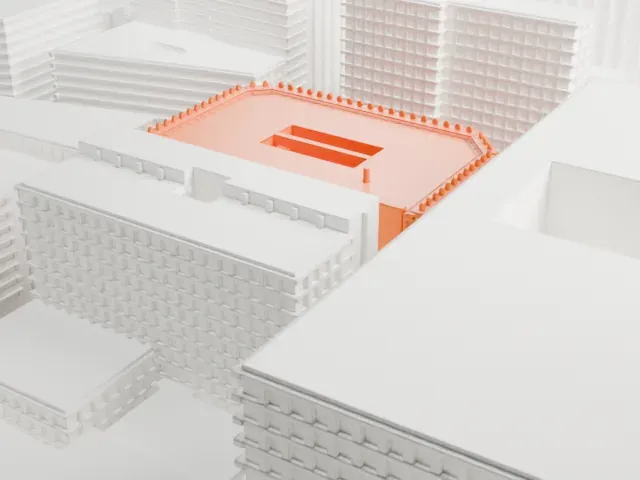 Cable Building model, North view