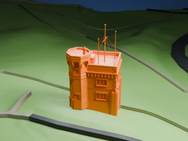 Cabot Tower model, East view
