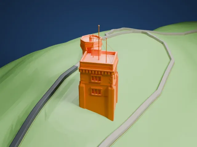 Cabot Tower model, North view