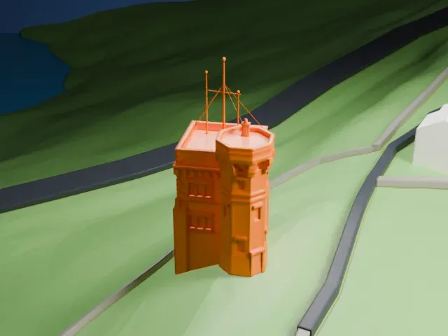 Cabot Tower model, South view