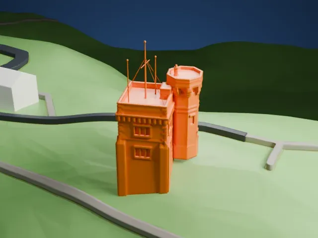Cabot Tower model, West view