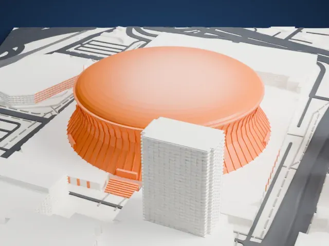 Caesars Superdome model, East view
