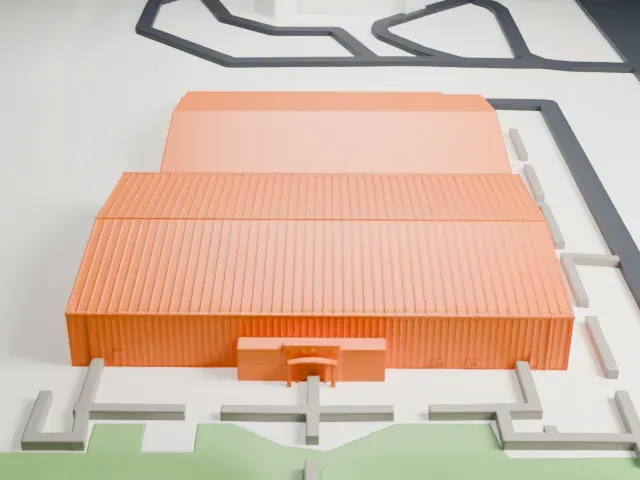 CAF Airbase Arizona Hangars model, West view