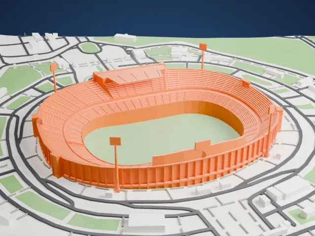 Cairo International Stadium model, East view