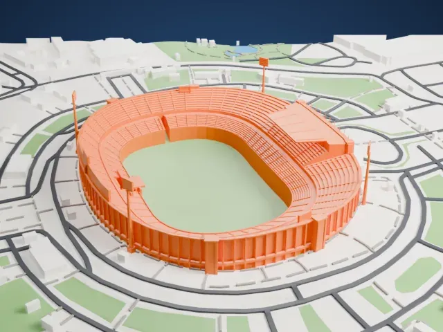 Cairo International Stadium model, North view
