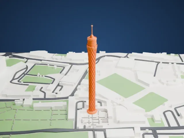 Cairo Tower model, North view