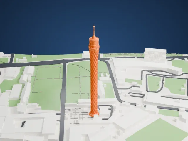Cairo Tower model, West view