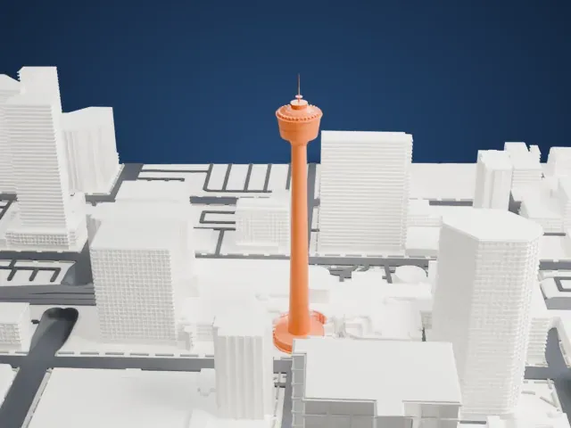 Calgary Tower model, North view