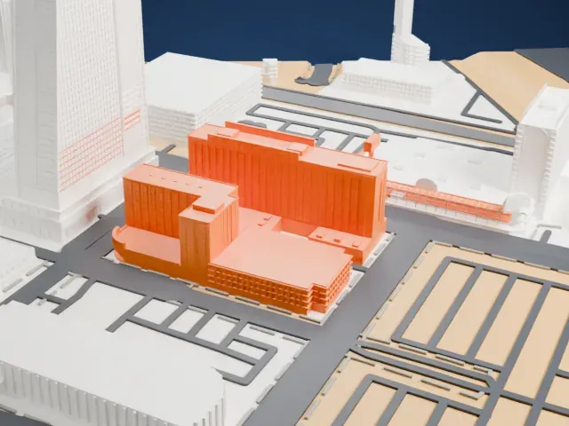 California Hotel and Casino model, East view
