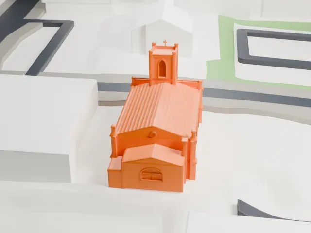 Calvary Baptist Church, Ossining model, North view