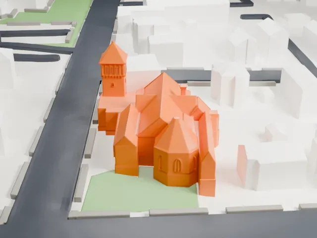 Calvary Presbyterian Church, Staten Island model, East view