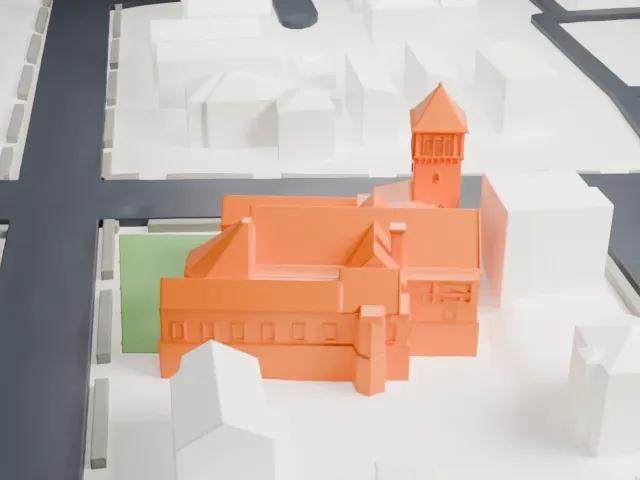 Calvary Presbyterian Church, Staten Island model, North view