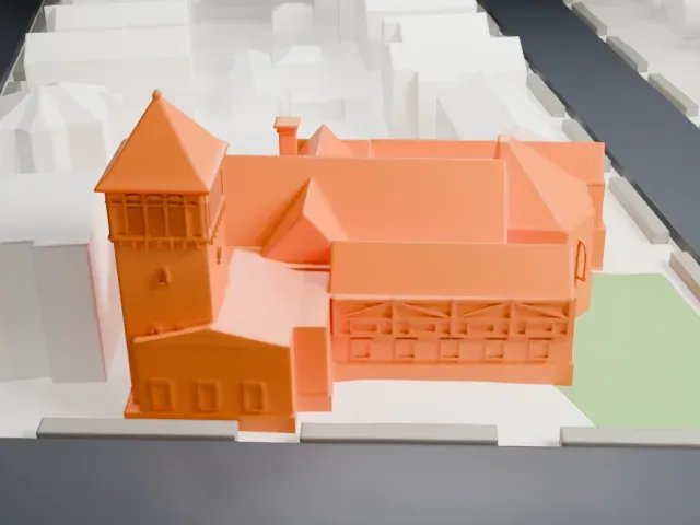 Calvary Presbyterian Church, Staten Island model, South view