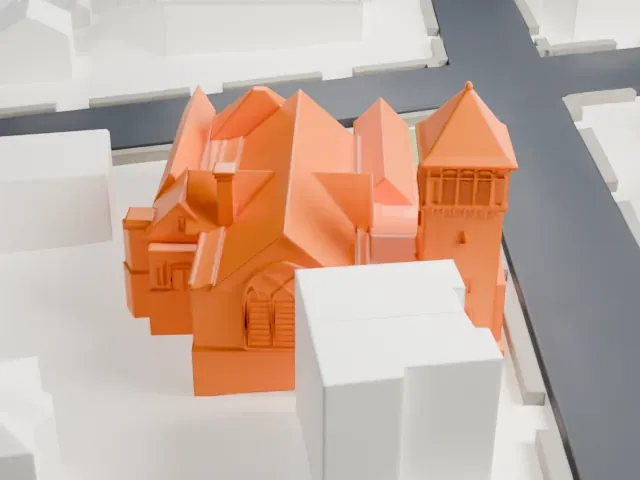 Calvary Presbyterian Church, Staten Island model, West view