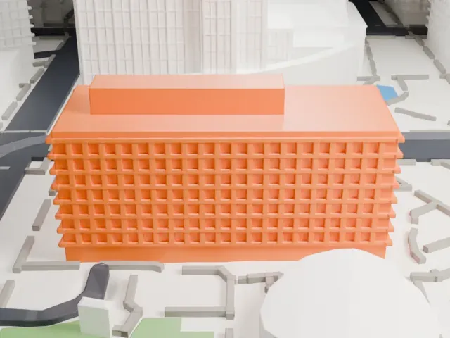 Calvin C. Goode Municipal Building model, South view