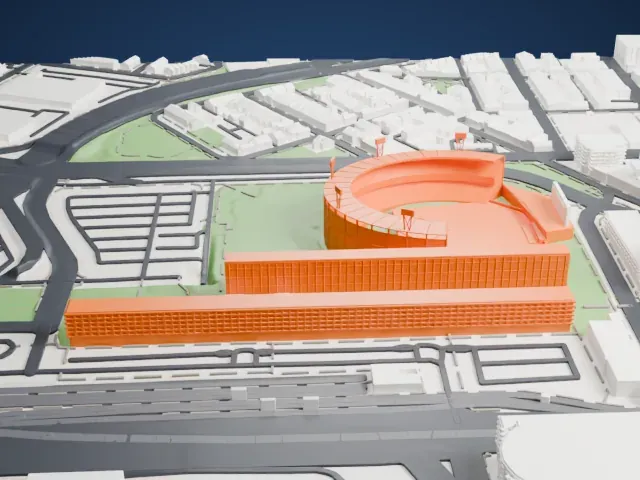 Camden Yards model, East view