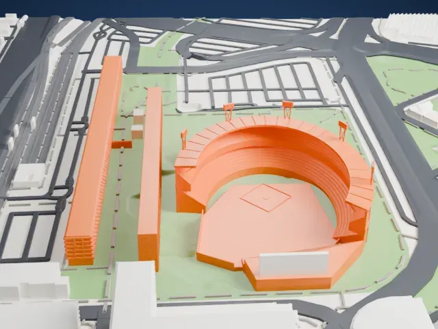 Camden Yards model, North view