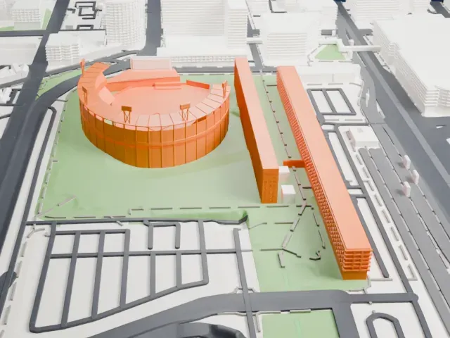 Camden Yards model, South view