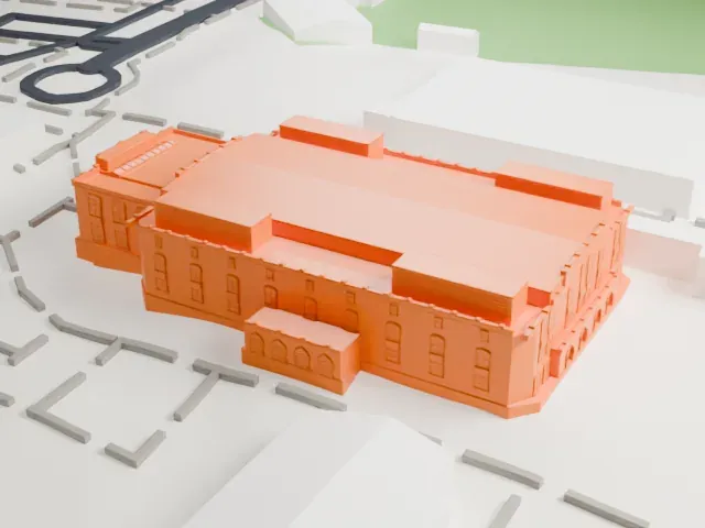 Cameron Indoor Stadium model, East view