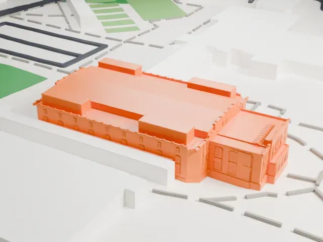 Cameron Indoor Stadium model, West view