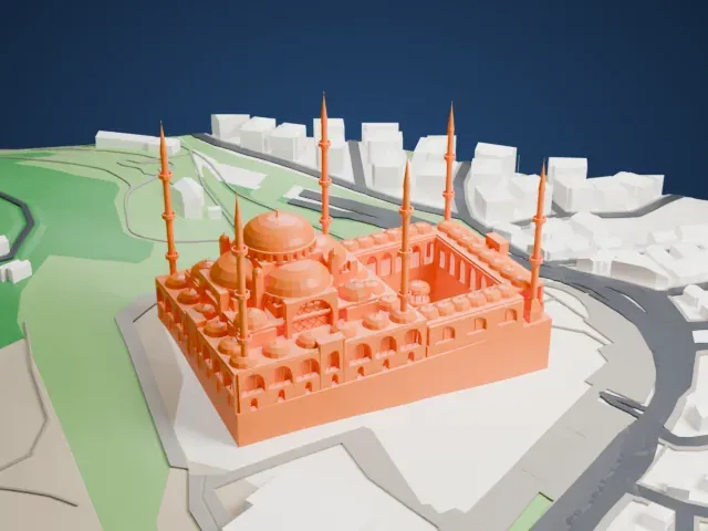 Çamlıca Mosque model, East view