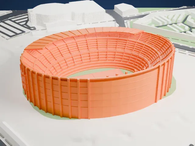 Camp Nou model, East view